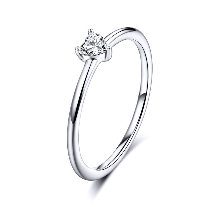 925 Sterling Silver Ring Size 6.0 with CZ and Platinum Plating for Women