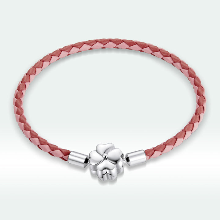 925 Sterling Silver Oxidized Leather Bracelet 17cm for Men