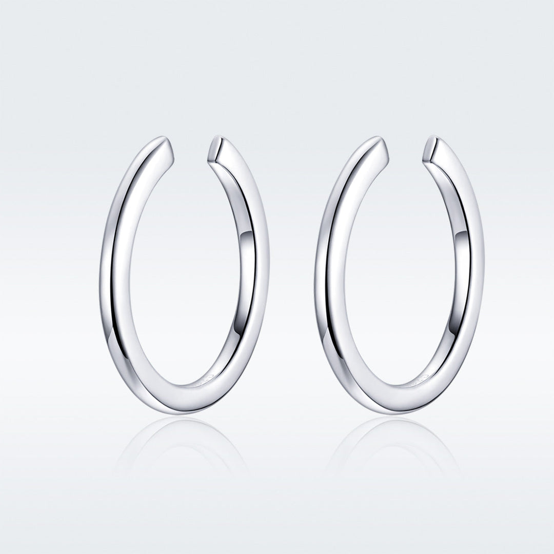 925 Sterling Silver Earrings with Platinum Plating, 1.3cm for Women