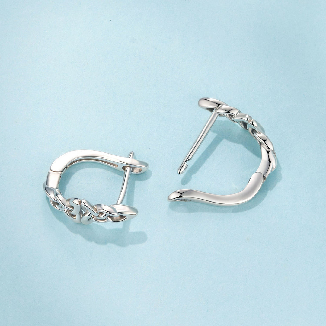 925 Sterling Silver Oxidized Silver Hoop Earrings 1.4*0.5cm for Women