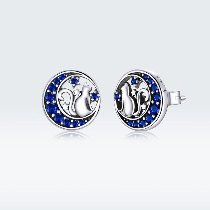 925 Sterling Silver Oxidized CZ Pavé Earrings
