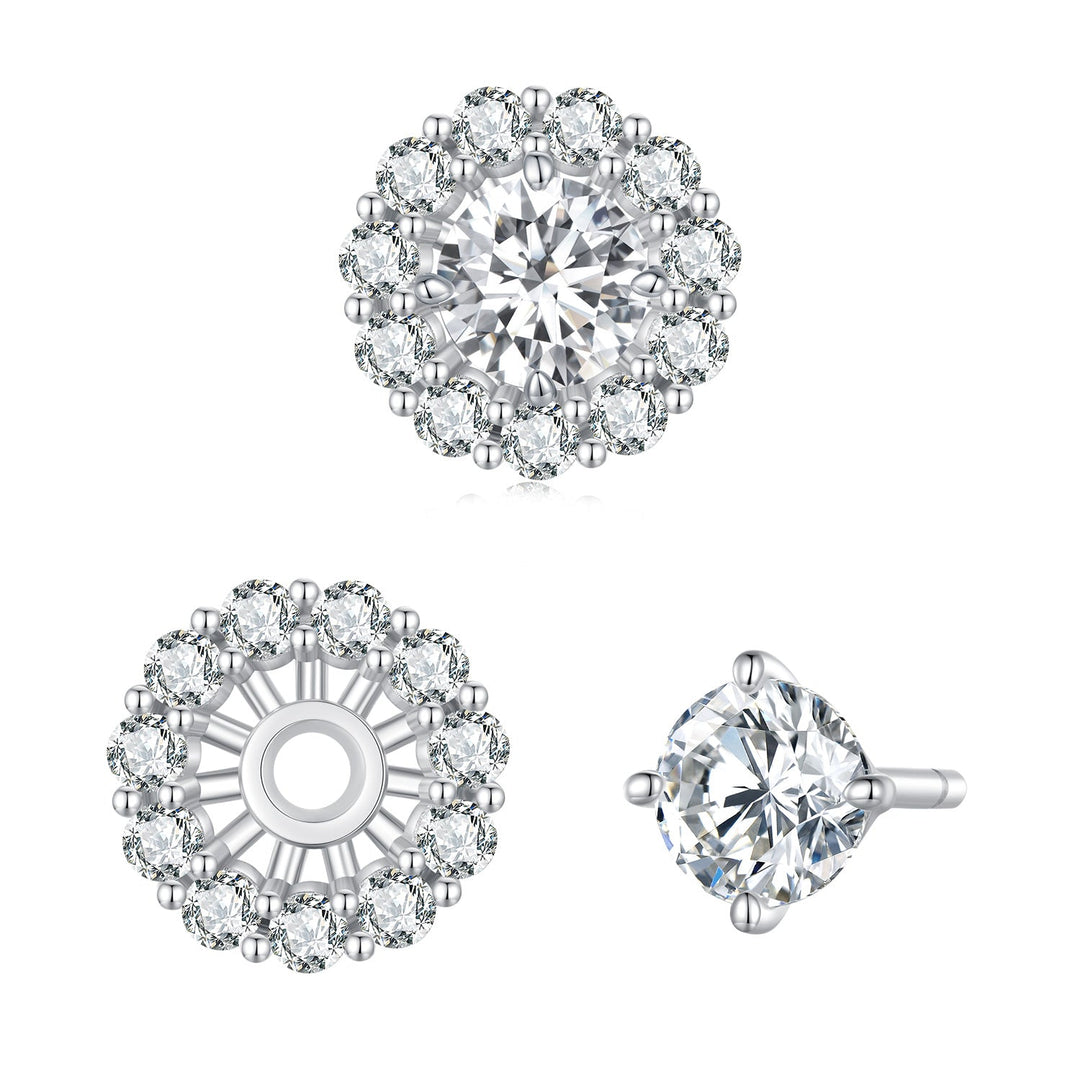 925 Sterling Silver 0.5 Carat Moissanite Earrings for Women