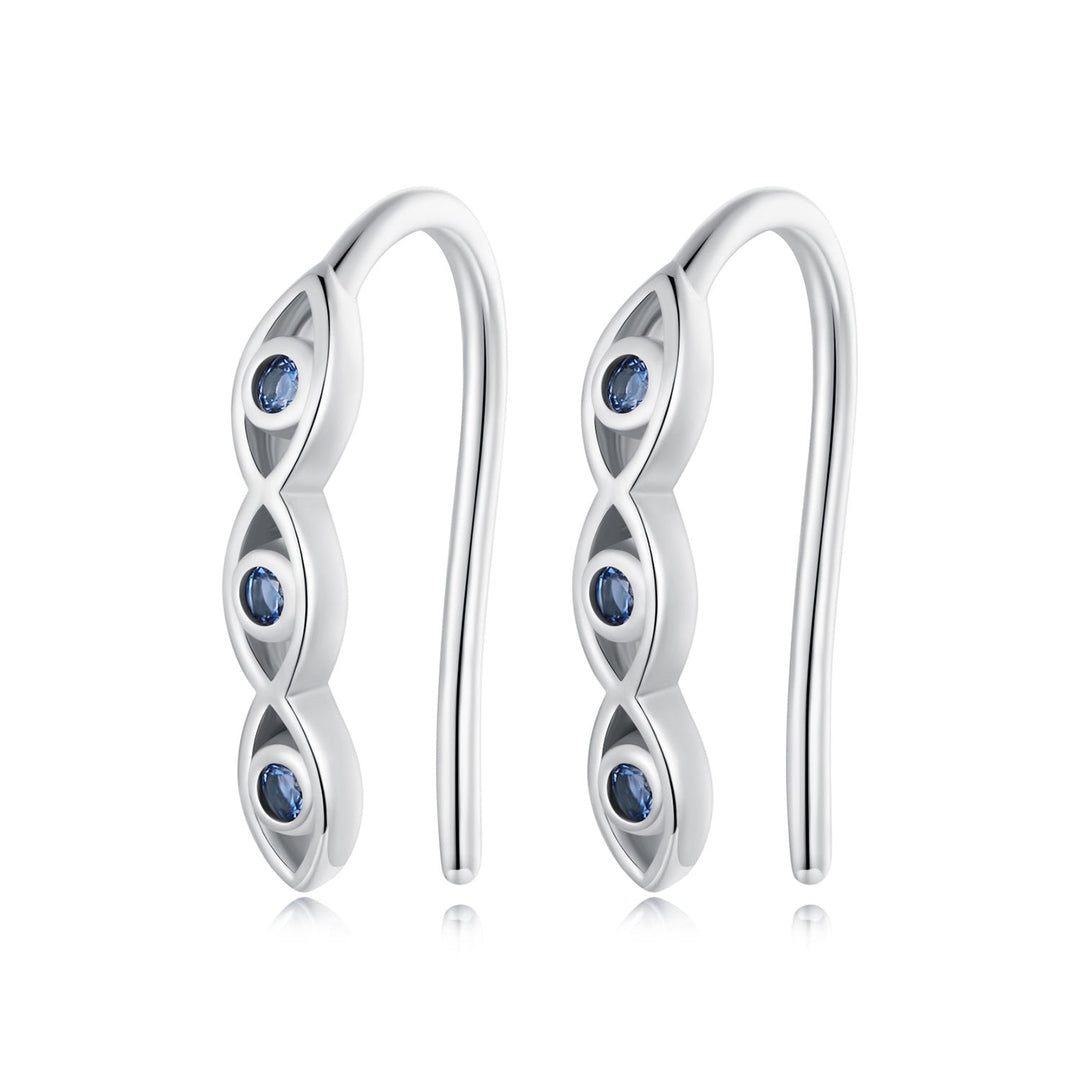 925 Sterling Silver CZ Pavé Earrings 13*2mm for Women