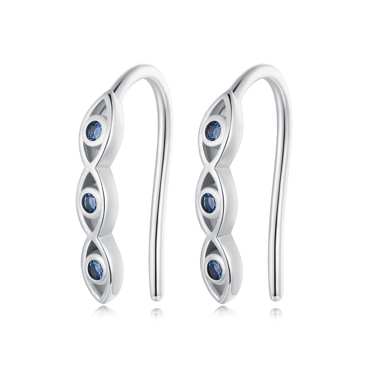 925 Sterling Silver CZ Pavé Earrings 13*2mm for Women