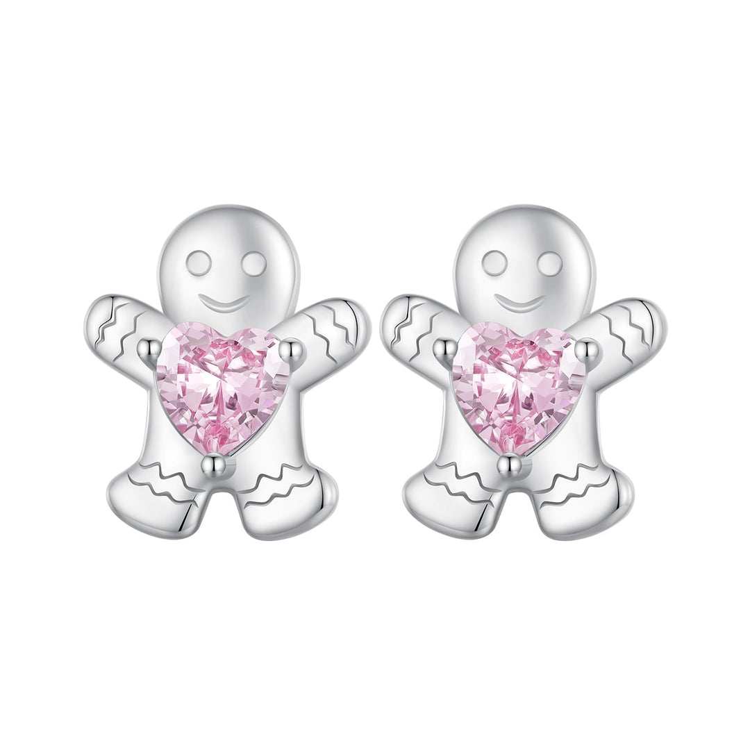 925 Sterling Silver Earrings with Pavé Setting CZ - 10x9mm for Women