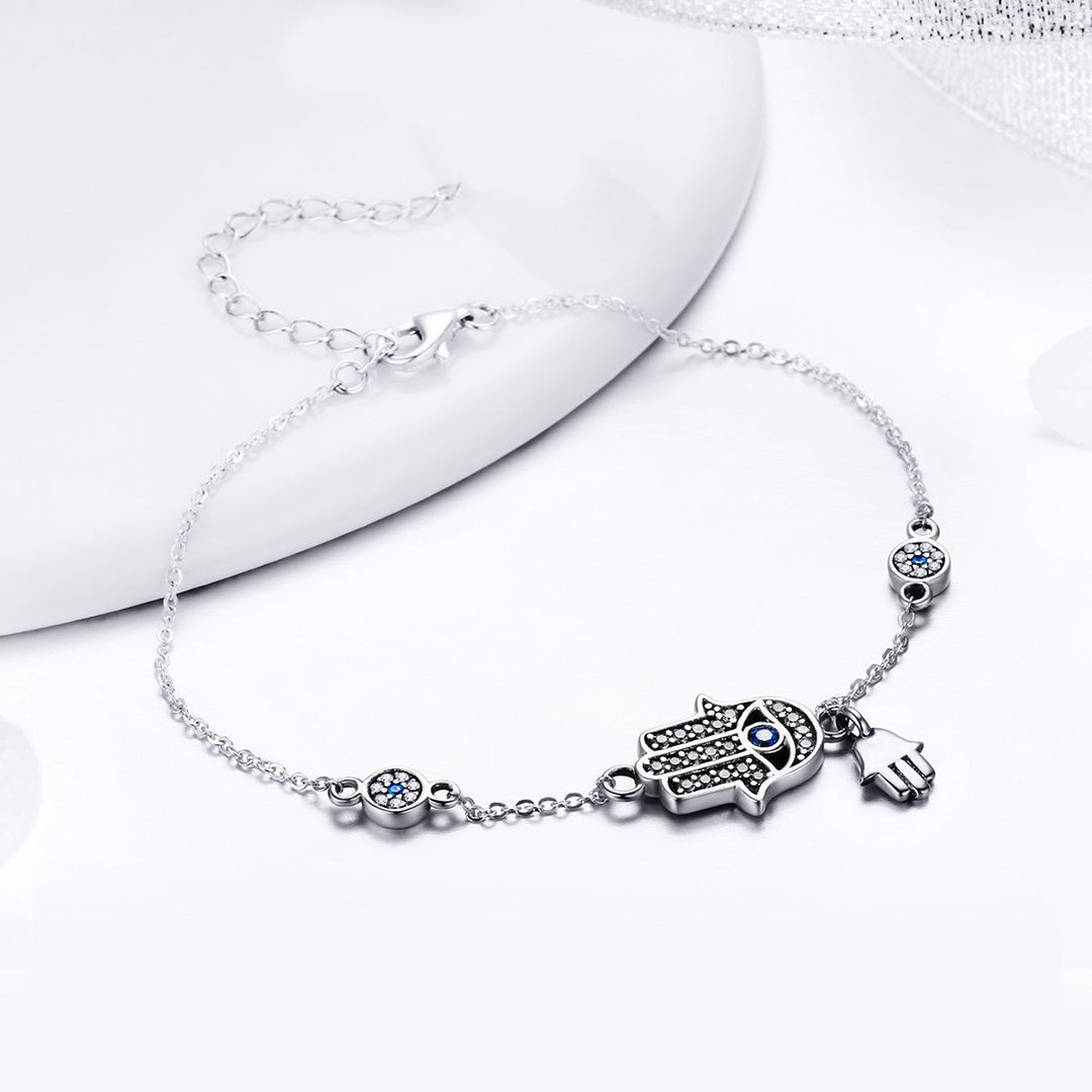 925 Sterling Silver Bracelet 21cm Long with 1.0*1.7cm Charms for Women