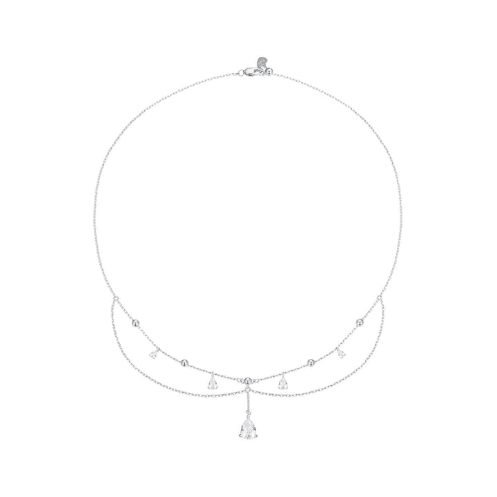 925 Sterling Silver 400mm CZ Pavé Setting Necklace for Women