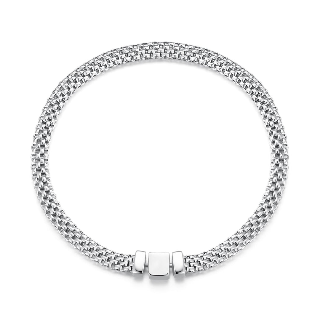 925 Sterling Silver Plated Platinum 17.0 Size Bracelet for Women