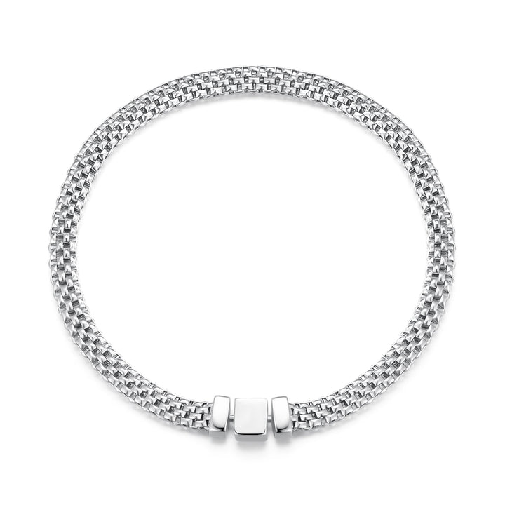 925 Sterling Silver Plated Platinum 17.0 Size Bracelet for Women