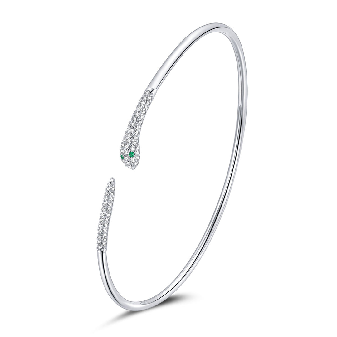 S925 Sterling Silver Bracelet with Pavé Setting CZ 6cm Diameter for Women