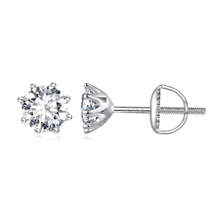 S925 Silver 0.5 Carat Moissanite Earrings 6.0mm for Women