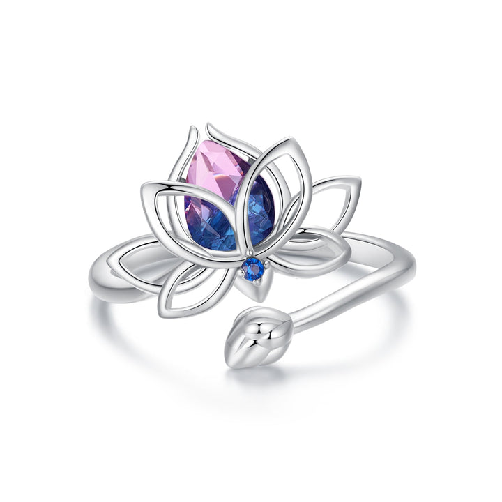 925 Sterling Silver Pavé Setting CZ &amp; Synthetic Tourmaline Ring for Women