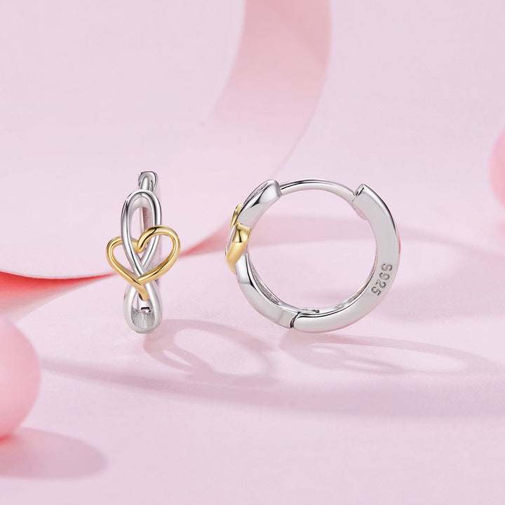 925 Sterling Silver Plated White Gold &amp; Gold Hoop Earrings for Women