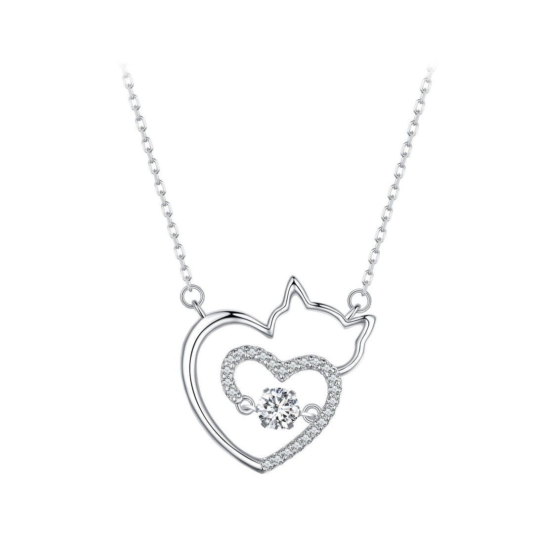 925 Sterling Silver Necklace with 19*18mm Pavé Setting CZ Pendant