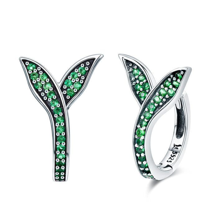925 Sterling Silver Earrings with Pavé Setting CZ 1.5*1cm for Women