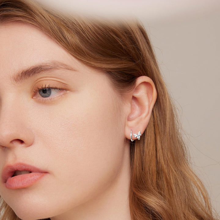 925 Sterling Silver Earrings with Pavé Setting CZ