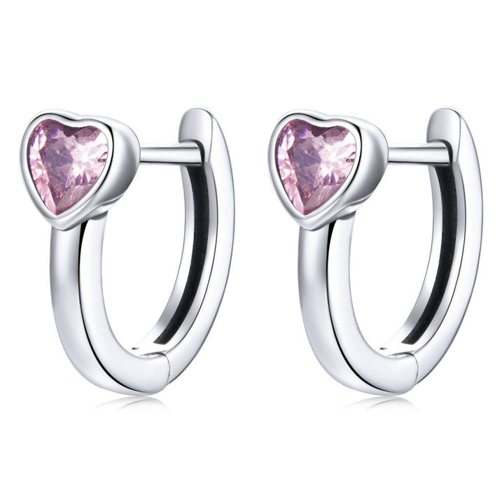 925 Sterling Silver Earrings with Pavé Setting CZ, Oxidized Silver, 1.2x0.5cm for Women