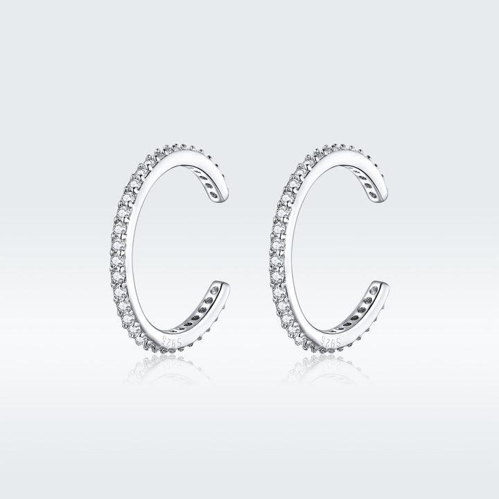 925 Sterling Silver Earrings with Pavé Set CZ