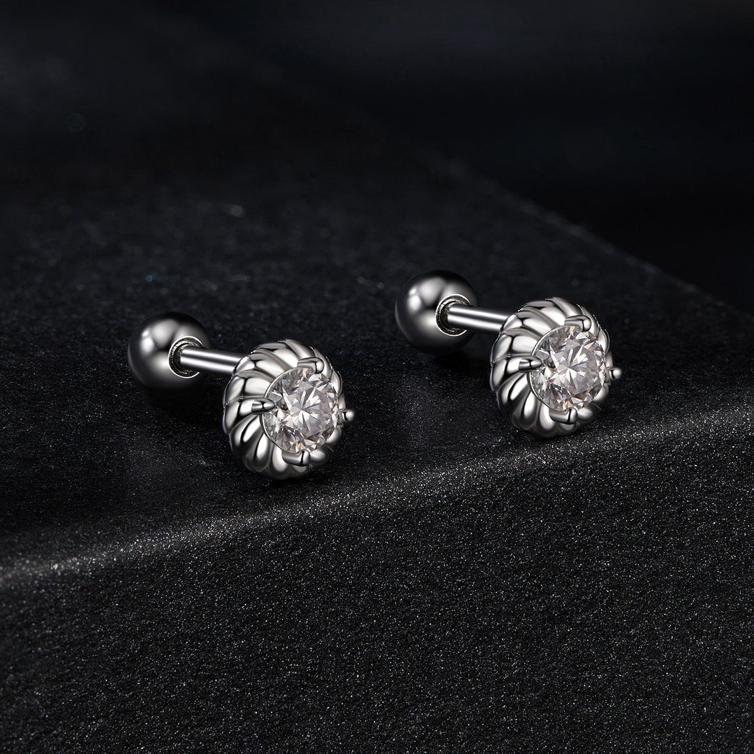 925 Sterling Silver 3mm Moissanite Earrings for Women