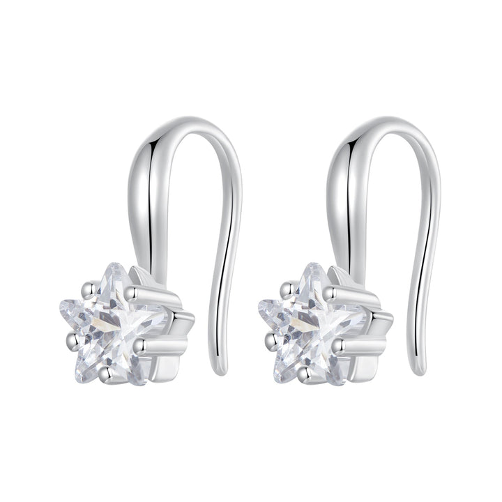 925 Sterling Silver Earrings with Pave Setting CZ 12*5mm for Women