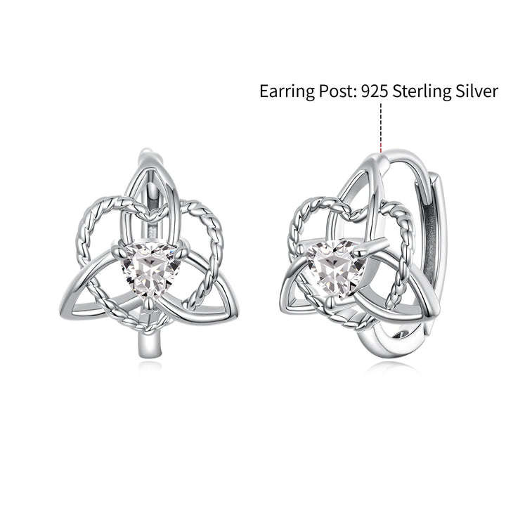 925 Sterling Silver White Gold Plated Pavé CZ 1.5x1.2cm Hoop Earrings for Women