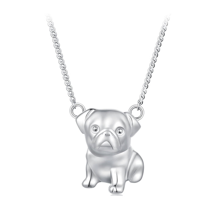 925 Sterling Silver Plated Platinum Necklace with 13x12mm Pendant for Women