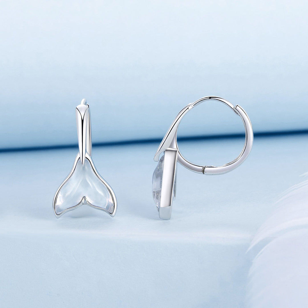 925 Sterling Silver Transparent Glass Earrings for Women