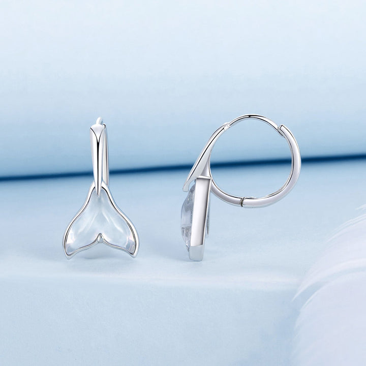 925 Sterling Silver Transparent Glass Earrings for Women