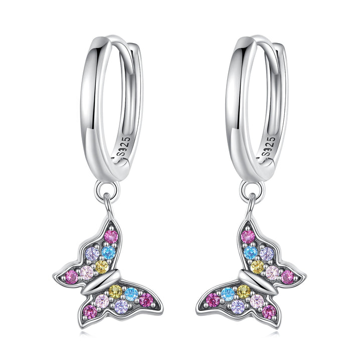 925 Sterling Silver Earrings with Pavé Setting CZ, 2.3*0.95cm, for Women