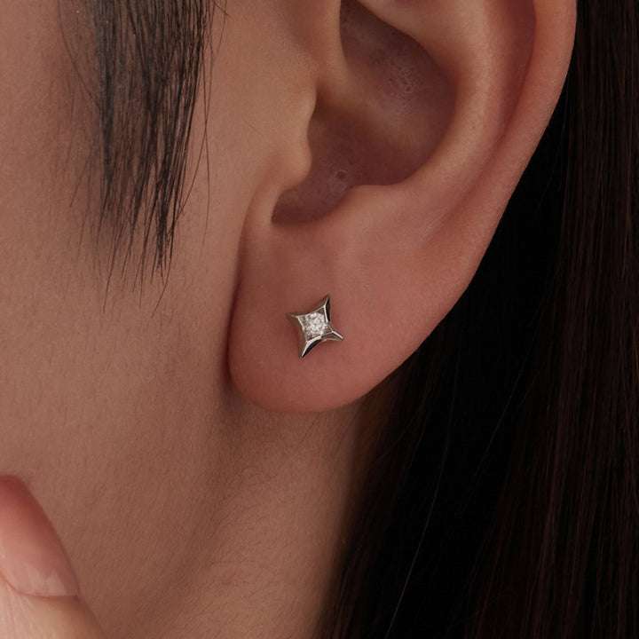 925 Sterling Silver Moissanite Earrings 0.8cm for Women