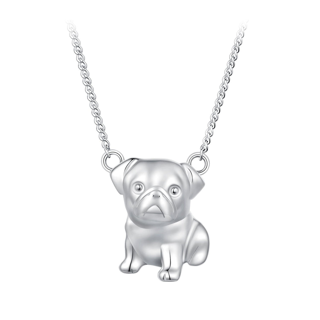 925 Sterling Silver Plated Platinum Necklace with 13x12mm Pendant for Women