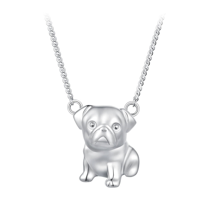 925 Sterling Silver Plated Platinum Necklace with 13x12mm Pendant for Women