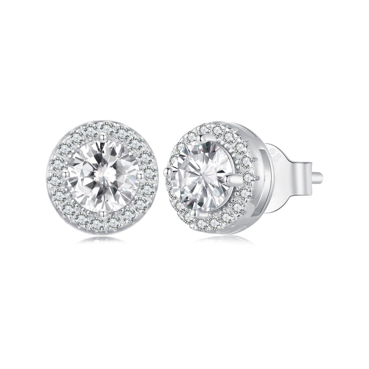 925 Sterling Silver 6.5mm Pavé Setting CZ Earrings