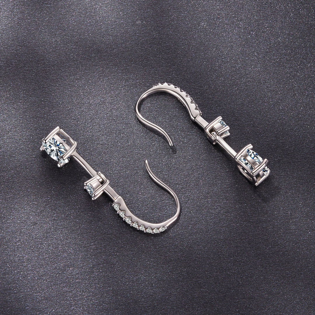 925 Sterling Silver Moissanite 1.00 Carat Earrings for Women