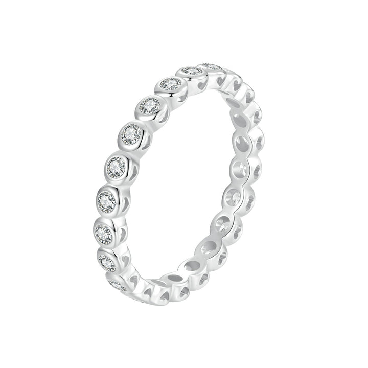 925 Sterling Silver 2mm Moissanite Ring Size 7 for Women