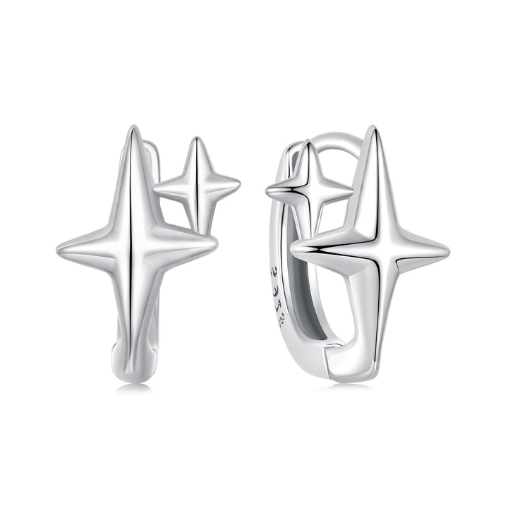 925 Sterling Silver Earrings with White Gold Plating, Size 1.2*0.9cm for Women