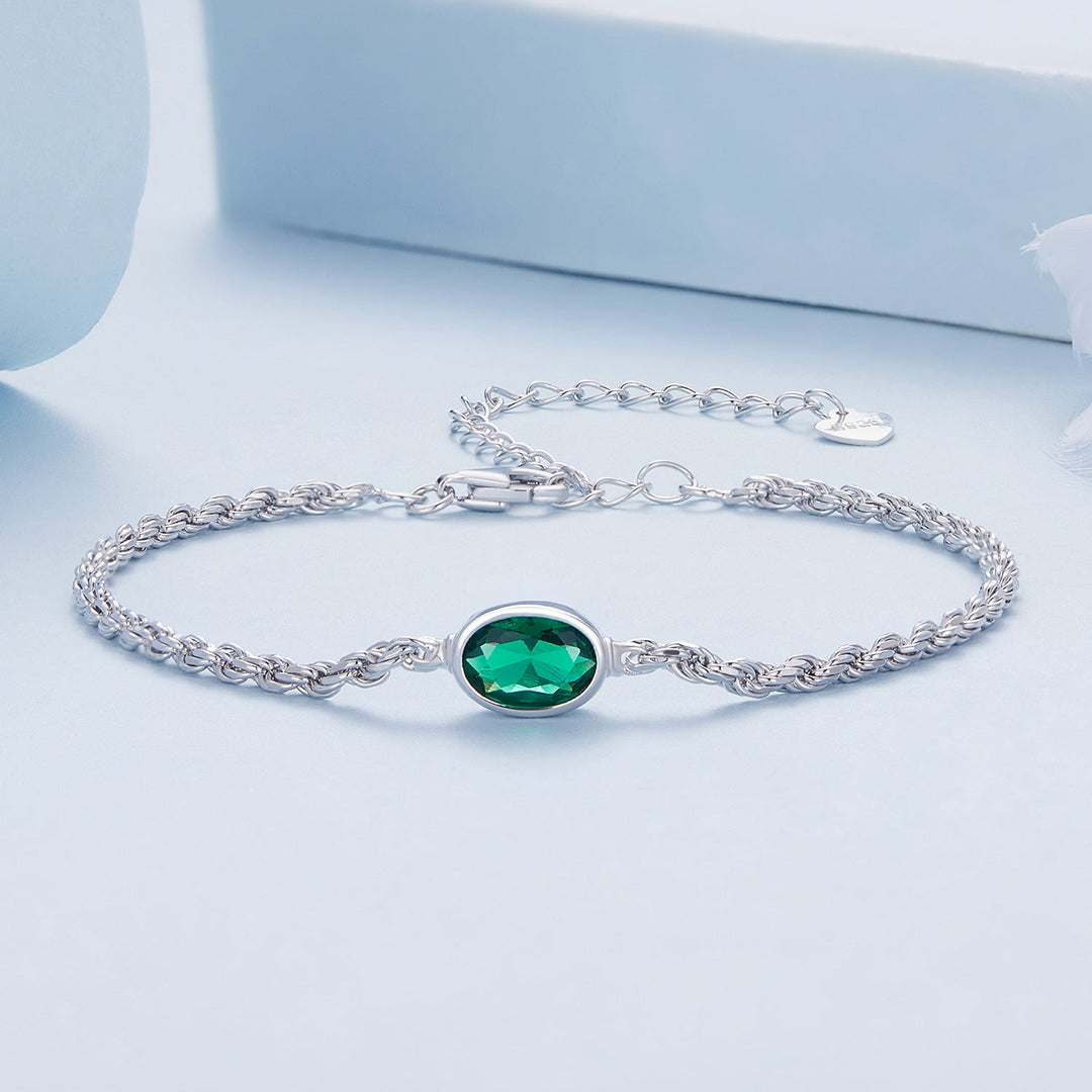 925 Sterling Silver Bracelet with CZ Pendants 150mm + 60mm Adjustable Size