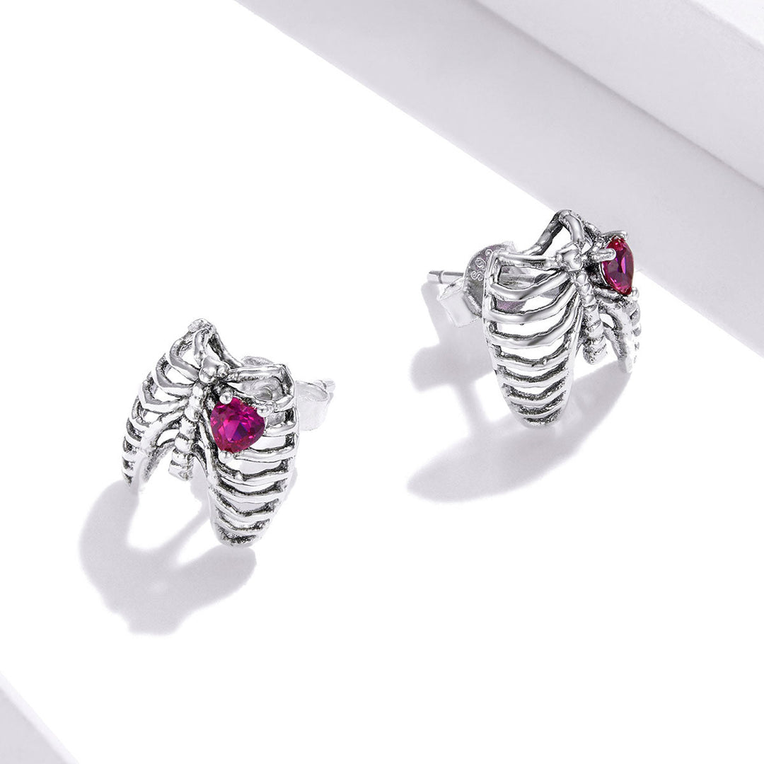 925 Sterling Silver Oxidized Pavé Setting CZ Earrings - 1x1cm for Women