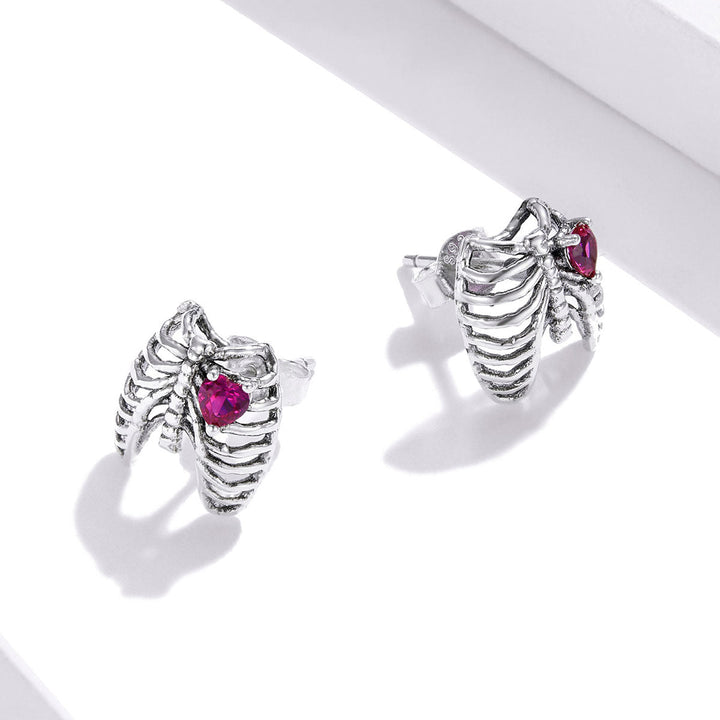 925 Sterling Silver Oxidized Pavé Setting CZ Earrings - 1x1cm for Women