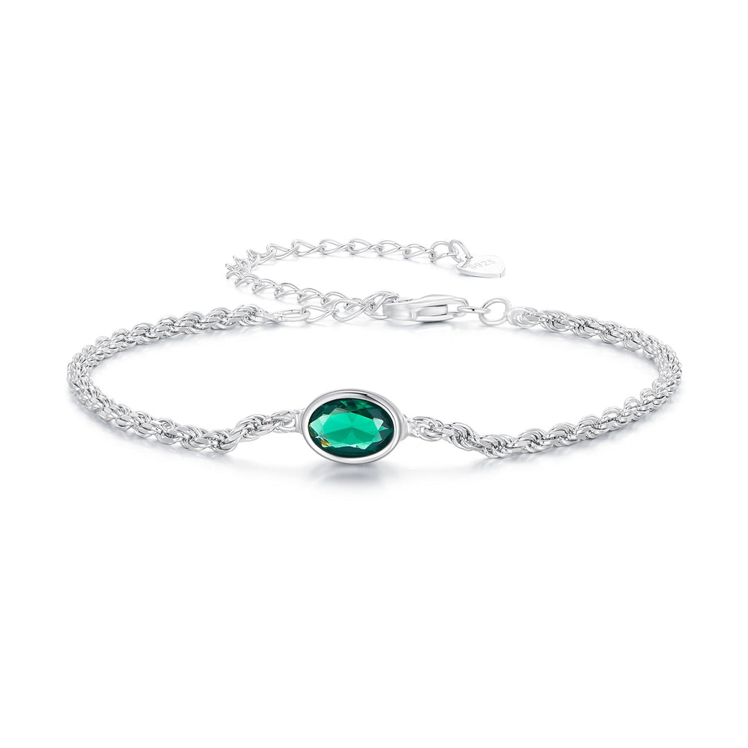 925 Sterling Silver Bracelet with CZ Pendants 150mm + 60mm Adjustable Size