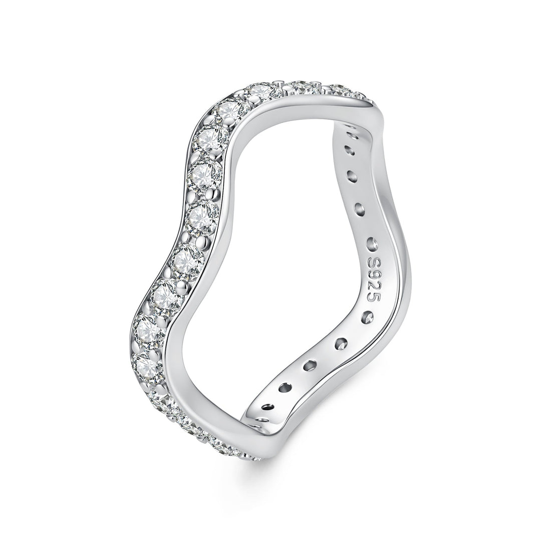 925 Sterling Silver White Gold Plated Moissanite Size 6 Ring for Women
