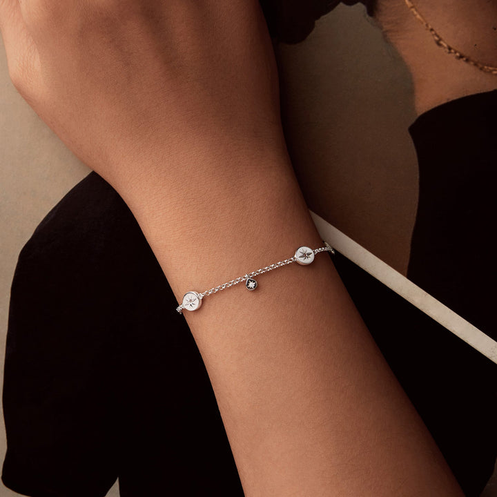 925 Sterling Silver &amp; Plated White Gold CZ Bracelet