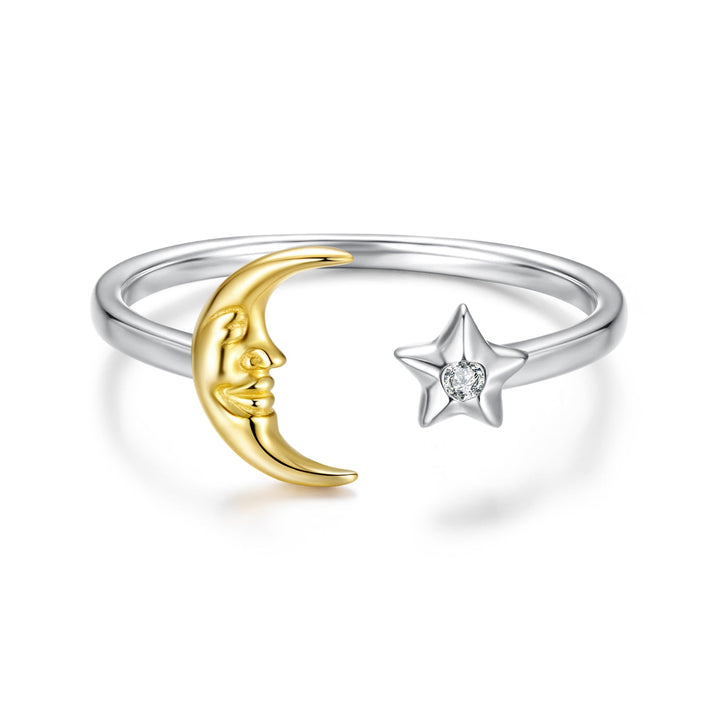 925 Sterling Silver &amp; Gold Plated Pavé Set CZ Ring for Women