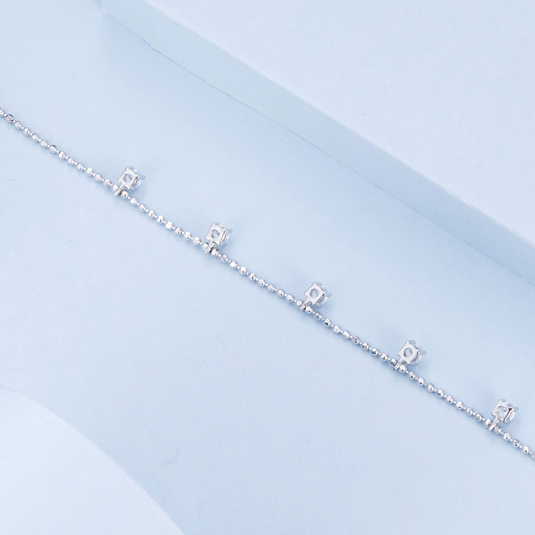 925 Sterling Silver Plated Platinum CZ Bracelet for Women