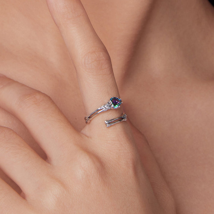 925 Sterling Silver Ring with Heart Design, 0.55cm Heart Size, Women’s Jewelry
