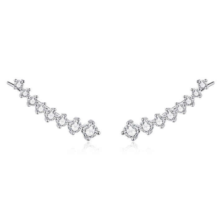 925 Sterling Silver Earrings with Pavé Setting CZ - 2.9*0.7cm