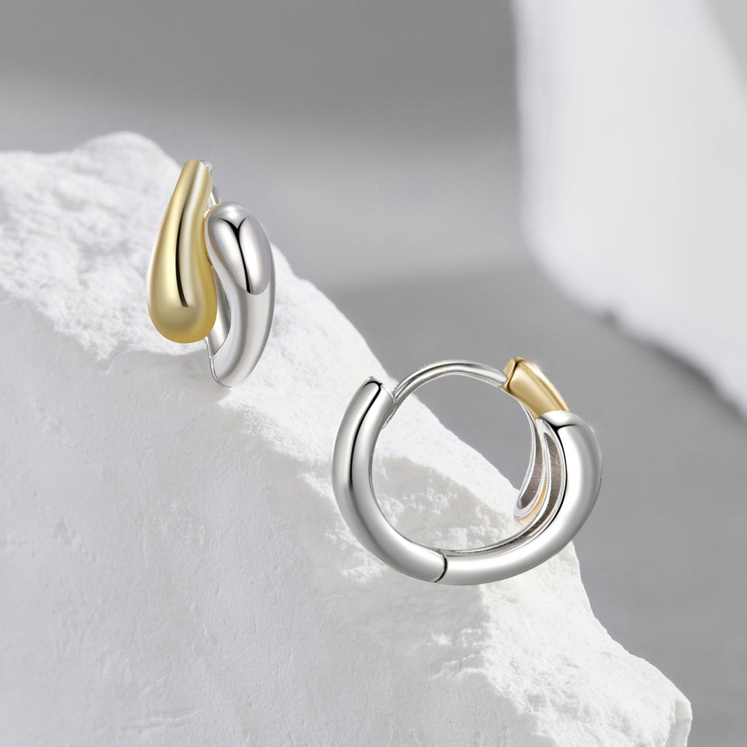 925 Sterling Silver &amp; Plated Gold &amp; Plated White Gold Earrings