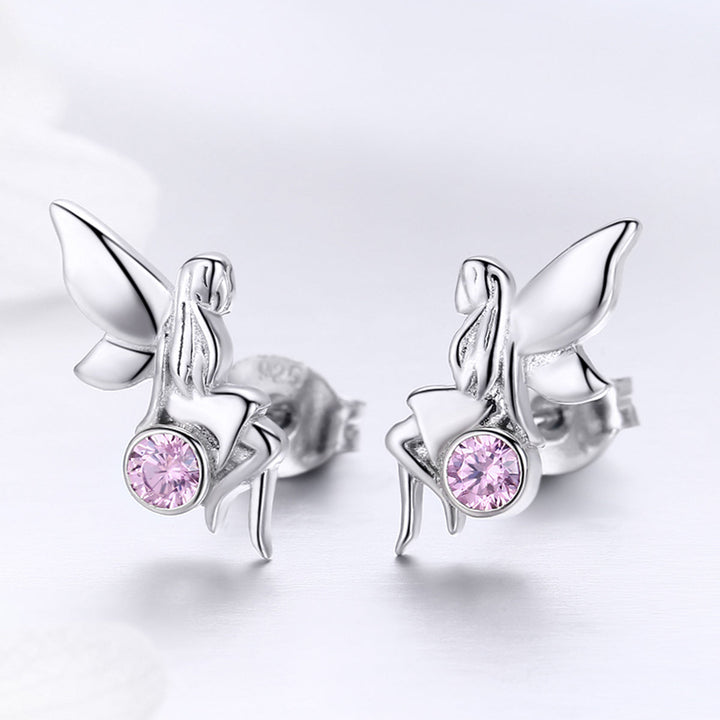 925 Sterling Silver Earrings with Pavé Setting CZ, 1.6*0.7 cm for Women