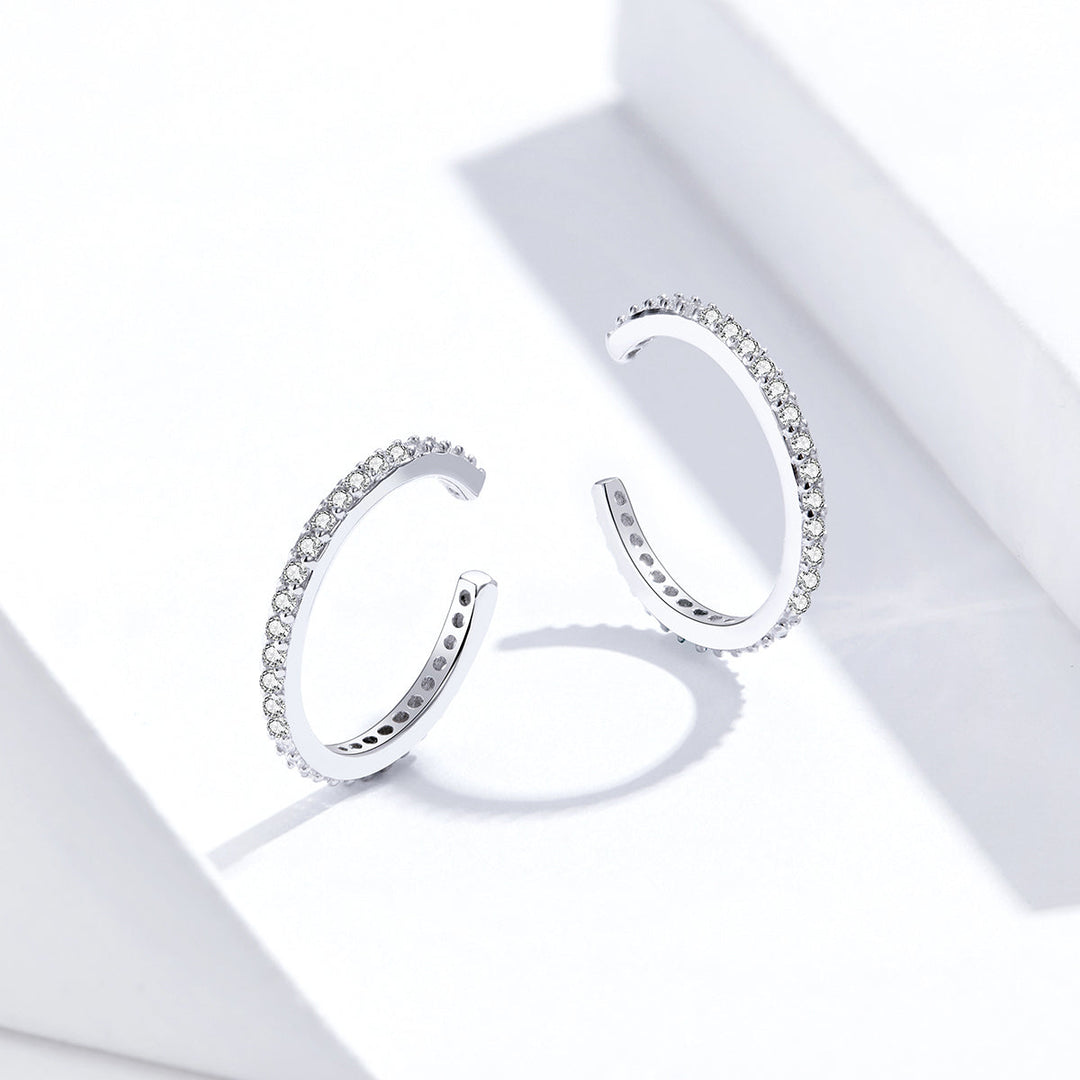 925 Sterling Silver Earrings with Pavé Set CZ