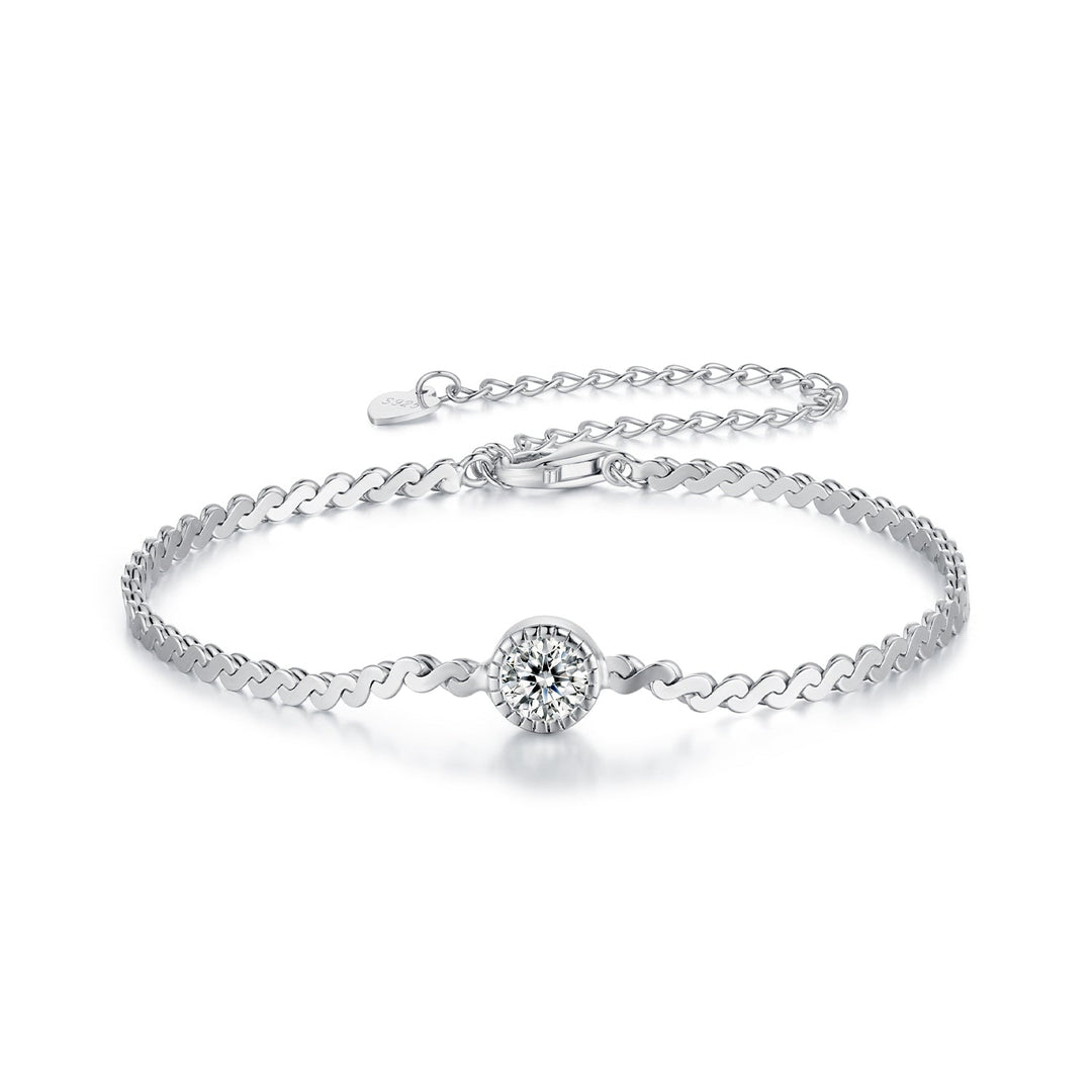 S925 Sterling Silver 5.0mm Moissanite Bracelet for Women